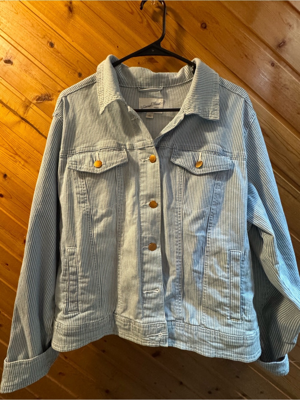 Universal Thread Pale Blue denim Jacket with Gold Buttons